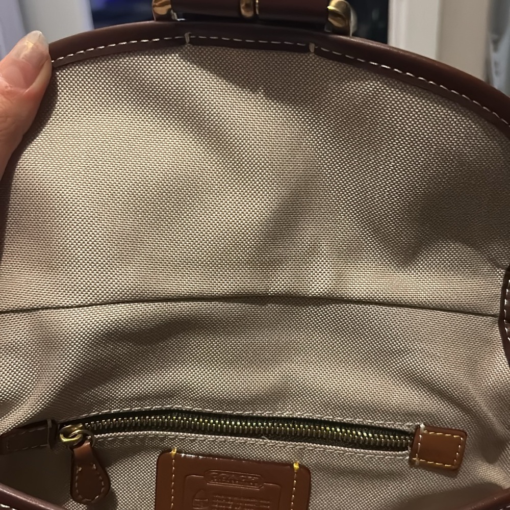 Coach Brown and Tan Signature Shoulder Bag - Picture 13 of 14